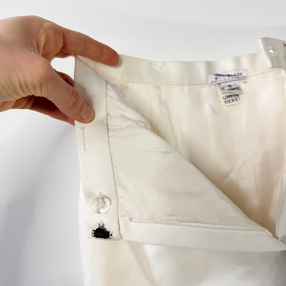 Bill Blass Ivory Cream High Waist Trousers Size Small 4/6 Vintage Tailored Pants - Picture 8 of 9